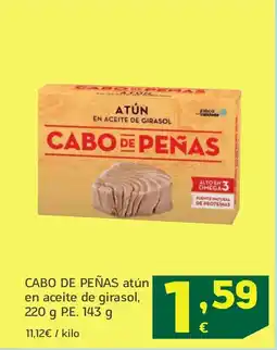 HiperDino CABO DE PEÑAS atún en aceite de girasol, oferta