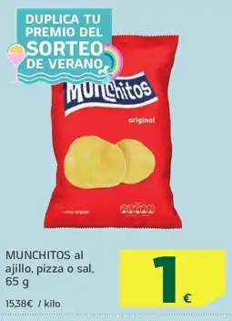 HiperDino MUNCHITOS al ajillo, pizza o sal oferta
