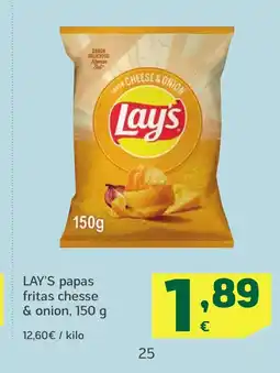 HiperDino LAY'S papas fritas chesse & onion oferta