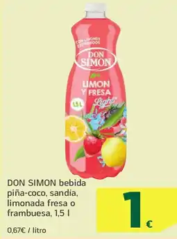 HiperDino DON SIMON bebida piña-coco, sandía, limonada fresa o frambuesa oferta