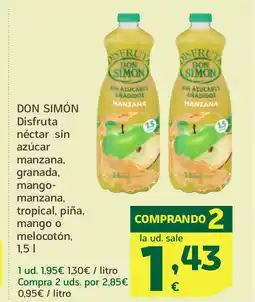 HiperDino DON SIMÓN Disfruta néctar sin azúcar oferta