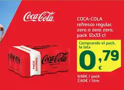 HiperDino COCA-COLA refresco regular,zero o zero zero oferta