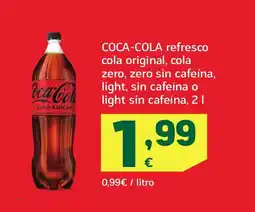 HiperDino COCA-COLA refresco cola original, cola zero, zero sin cafeína, light, sin cafeína o light sin cafeína oferta