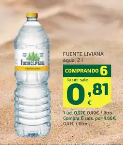 HiperDino FUENTE LIVIANA agua oferta