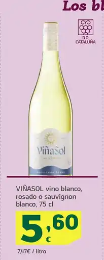 HiperDino VIÑASOL vino blanco, rosado o sauvignon blanco oferta