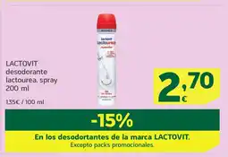 HiperDino LACTOVIT desodorante lactourea, spray oferta