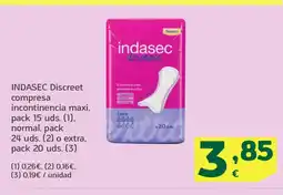 HiperDino INDASEC Discreet compresa incontinencia maxi oferta