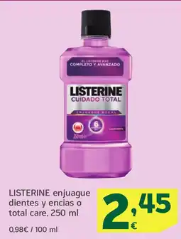 HiperDino LISTERINE enjuague dientes y encias o total care oferta