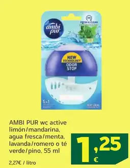 HiperDino AMBI PUR wc active limón/mandarina, agua fresca/menta oferta