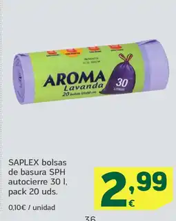 HiperDino SAPLEX bolsas de basura SPH autocierre oferta