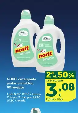 HiperDino NORIT detergente pieles sensibles, 40 lavados oferta