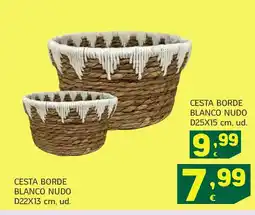 HiperDino Cesta borde blanco nudo oferta