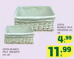 HiperDino Cesta blanca tela oferta