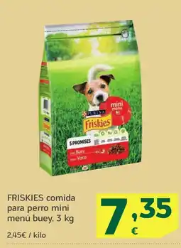 HiperDino FRISKIES comida para perro mini menú buey oferta