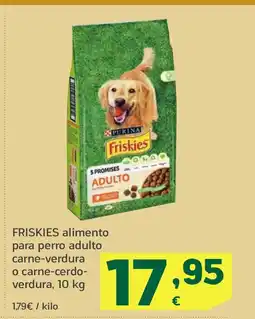 HiperDino FRISKIES alimento para perro adulto carne-verdura o carne-cerdo- verdura oferta