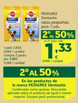 HiperDino PEDIGREE Dentastix razas pequeñas oferta