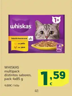 HiperDino WHISKAS multipack distintos sabores oferta