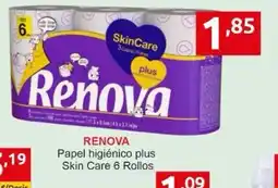 Supermercados Extremadura RENOVA Papel higiénico plus Skin Care 6 Rollos oferta