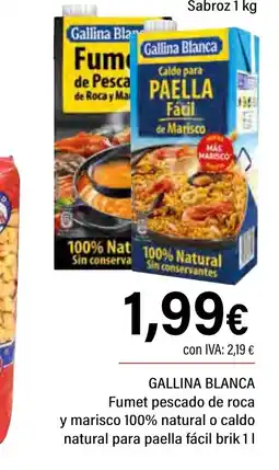 Cash Ifa GALLINA BLANCA Fumet pescado de roca y marisco 100% natural o caldo oferta