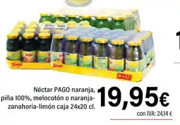 Cash Ifa PAGO Néctar naranja, piña 100%, melocotón o naranja- zanahoria-limón caja oferta