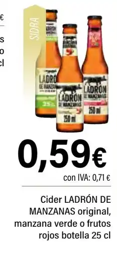 Cash Ifa LADRÓN DE MANZANAS Cider original, manzana verde o frutos rojos botella oferta