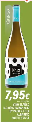 Cash Ifa Vino blanco d.o.rías baixas nº12 by paco & lola albariño botella oferta