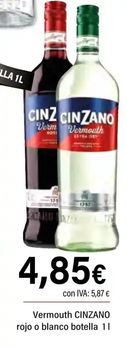 Cash Ifa CINZANO Vermouth rojo o blanco botella oferta