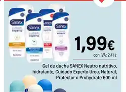 Cash Ifa SANEX Gel de ducha Neutro nutritivo, hidratante, Cuidado Experto Urea, Natural, Protector o Prohydrate oferta