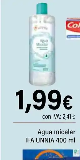 Cash Ifa IFA UNNIA Agua micelar oferta