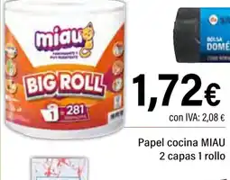 Cash Ifa MIAU Papel cocina 2 capas 1 rollo oferta