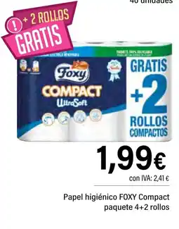 Cash Ifa FOXY Papel higiénico Compact paquete 4+2 rollos oferta