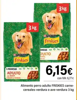 Cash Ifa FRISKIES Alimento perro adulto carne- cereales-verdura o ave-verdura oferta