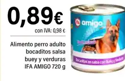 Cash Ifa IFA AMIGO Alimento perro adulto bocaditos salsa buey y verduras oferta