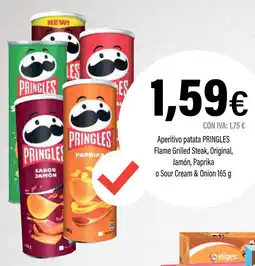 Cash Ifa PRINGLES Aperitivo patata Flame Grilled Steak, Original Jamón, Paprika oferta