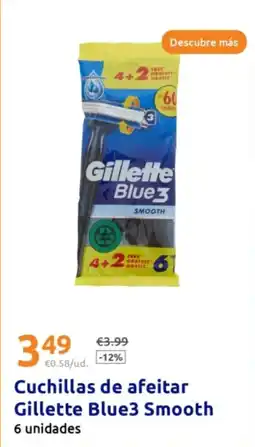 Action Cuchillas de afeitar Gillette Blue3 Smooth oferta