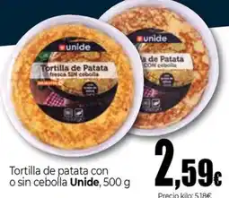 Unide Market UNIDE Tortilla de patata con o sin cebolla oferta