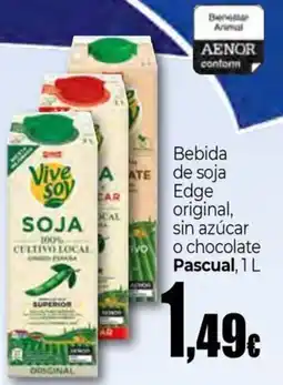 Unide Market PASCUAL Bebida de soja Edge original, sin azúcar o chocolate oferta