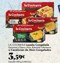 Gadis LA COCINERA Lasaña Congelada Espinacas y Queso, Atún, Boloñesa o Barbacoa o Canelones de Atún Congelados Estuche oferta