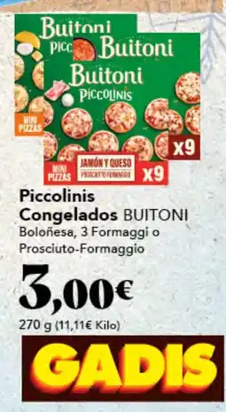 Gadis BUITONI Piccolinis Congelados oferta