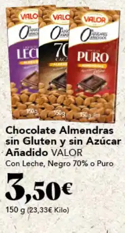 Gadis VALOR Chocolate Almendras sin Gluten y sin Azúcar Añadido oferta