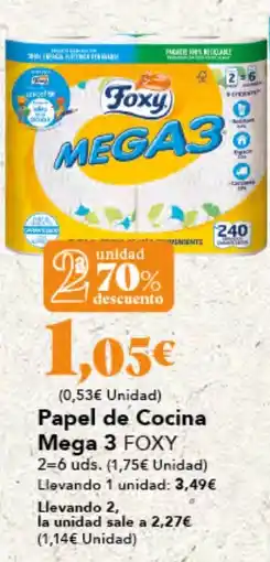 Gadis FOXY Papel de Cocina Mega 3 oferta