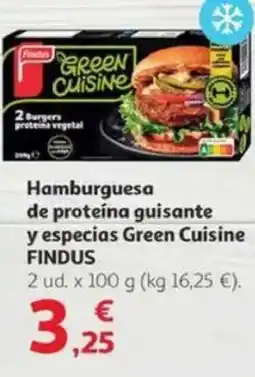 Alcampo FINDUS Hamburguesa de proteína guisante y especias Green Cuisine oferta