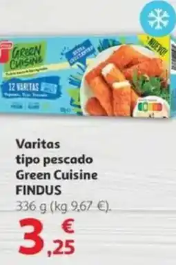 Alcampo FINDUS Varitas tipo pescado Green Cuisine oferta