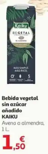 Alcampo KAIKU Bebida vegetal sin azúcar añadido oferta