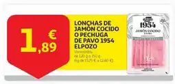 Alcampo ELPOZO Lonchas de jamón cocido o pechuga de pavo 1954 oferta