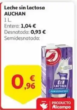 Alcampo AUCHAN Leche sin lactosa oferta