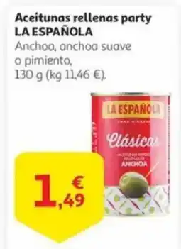 Alcampo LA ESPAÑOLA Aceitunas rellenas party oferta