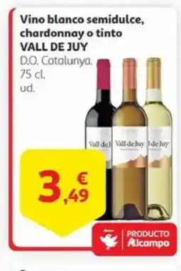 Alcampo VALL DE JUY Vino blanco semidulce, chardonnay o tinto oferta