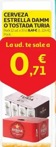 Alcampo TURIA Estrella damm o tostada oferta