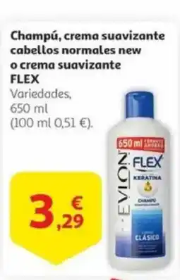 Alcampo FLEX Champú, crema suavizante cabellos normales new o crema suavizante oferta